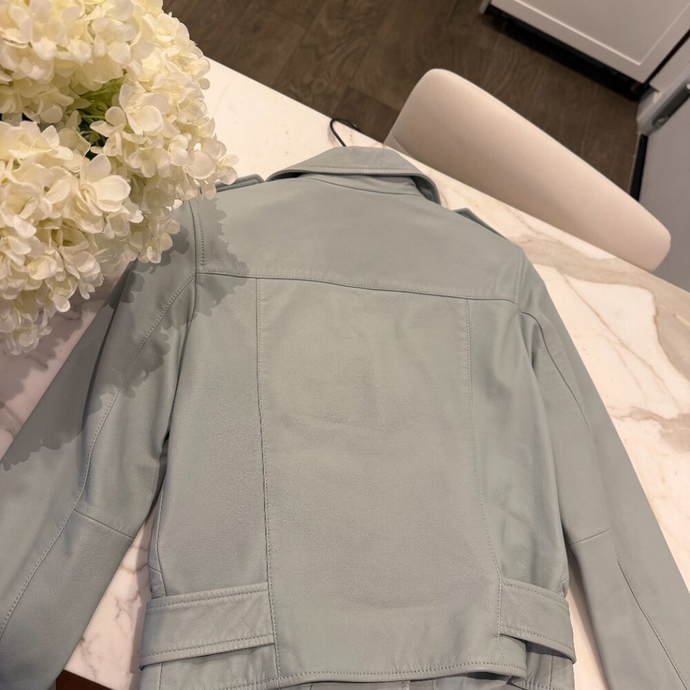 ALL SAINTS - Baby Blue Balfern Lamb Leather Biker Jacket - Picture 9 of 11